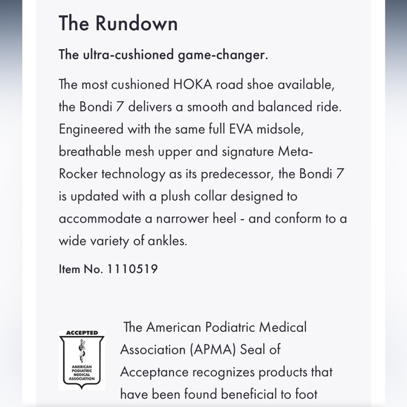 Hoka One One Bondi 7 Running Shoe - Picture 12 of 16